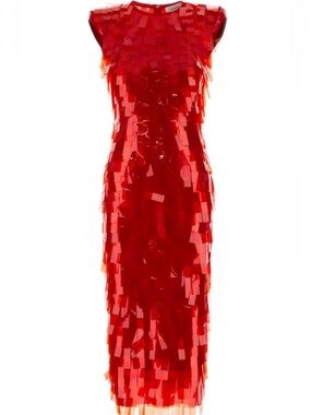 Sportmax Red Sequin Arena Dress